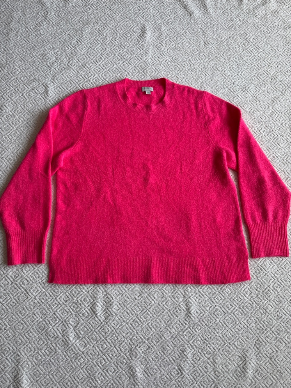 J. Crew Hot Pink Sweater in Extra Soft Yarn Wool Blend Sz XXL